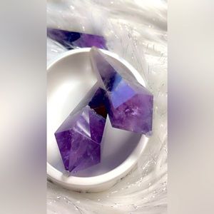 These Amethyst Root Crystals are a naturally formed amethyst wand polished